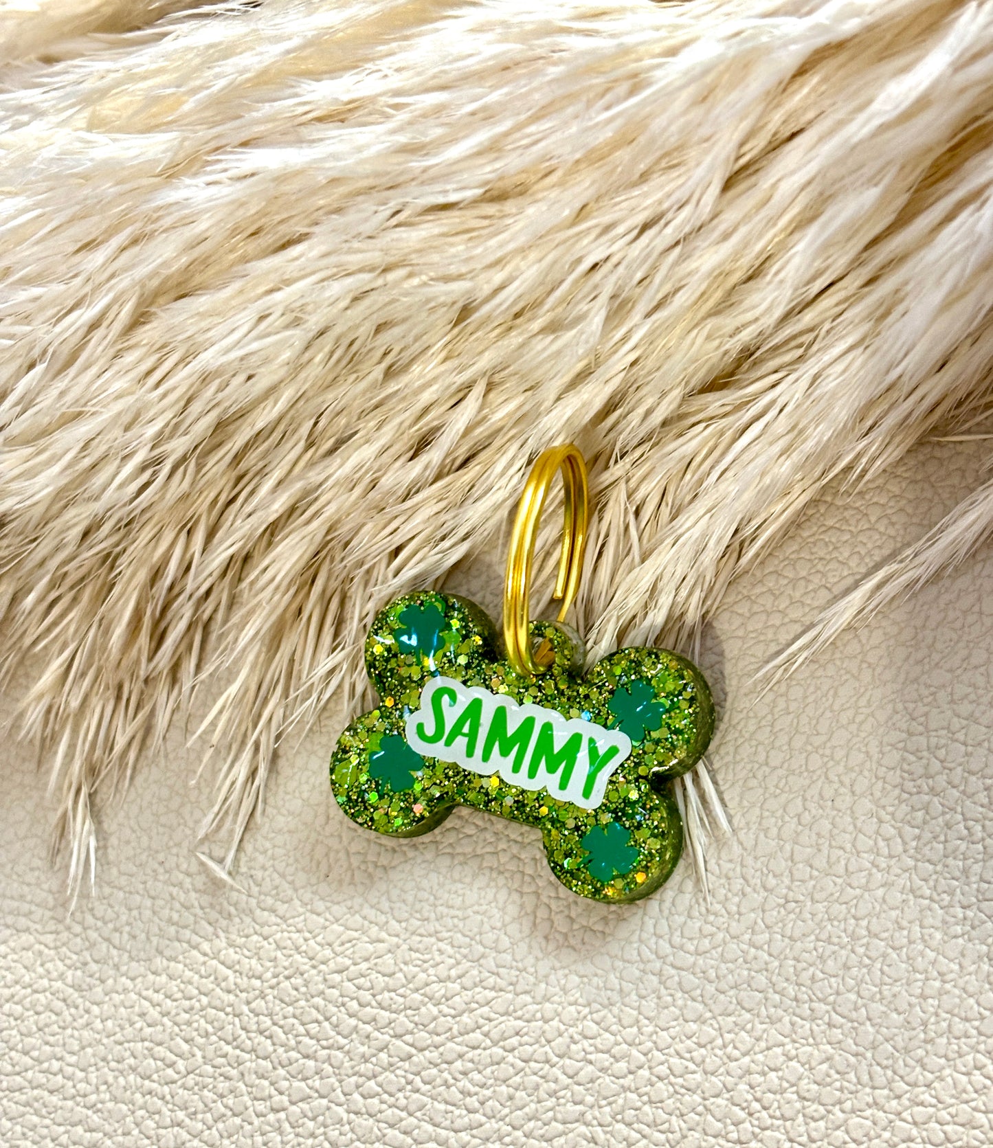 Personalisierbare Hundemarke Glitzer Design