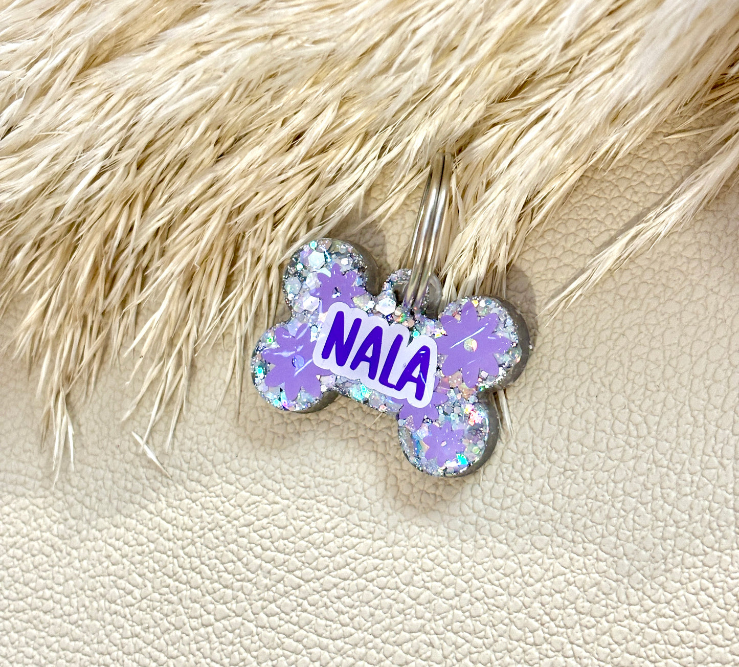 Personalisierbare Hundemarke Glitzer Design