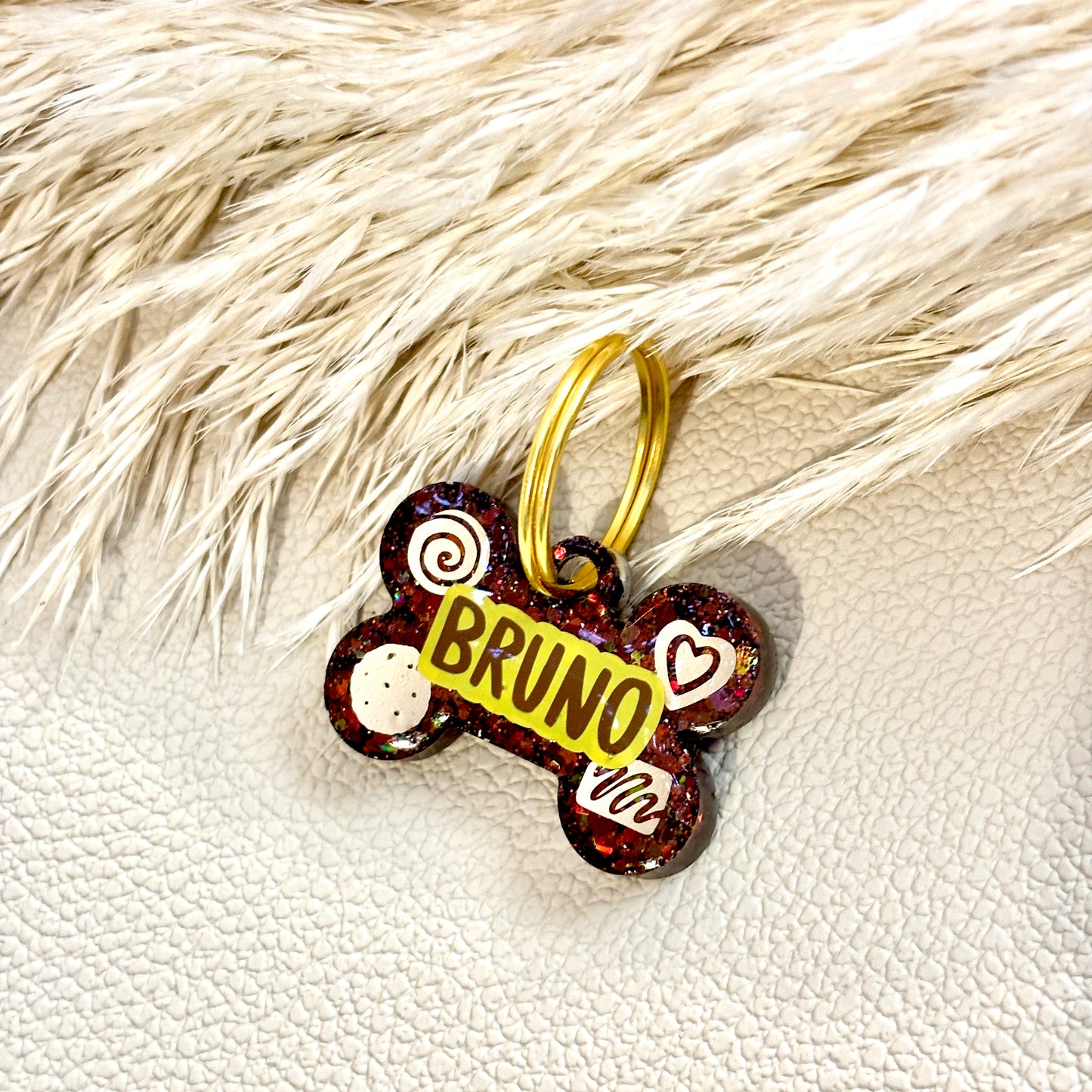 Personalisierbare Hundemarke Glitzer Design