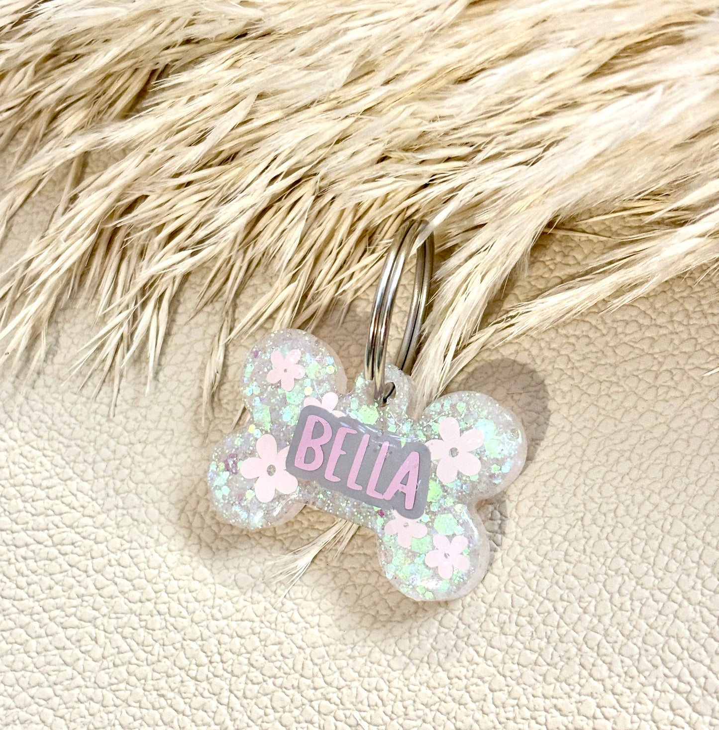 Personalisierbare Hundemarke Glitzer Design